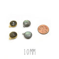 Labradorite Round Bezel | 8mm, 10mm, 12mm, 14mm, 16mm, 18mm, 20mm, 36mm | Gold, Silver, Gunmetal Labradorite Focals