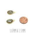 Oval Labradorite Bezel | 8mm, 10mm, 12mm, 14mm, 16mm, 18mm, 20mm | Gold, Silver, Gunmetal Labradorite Focals