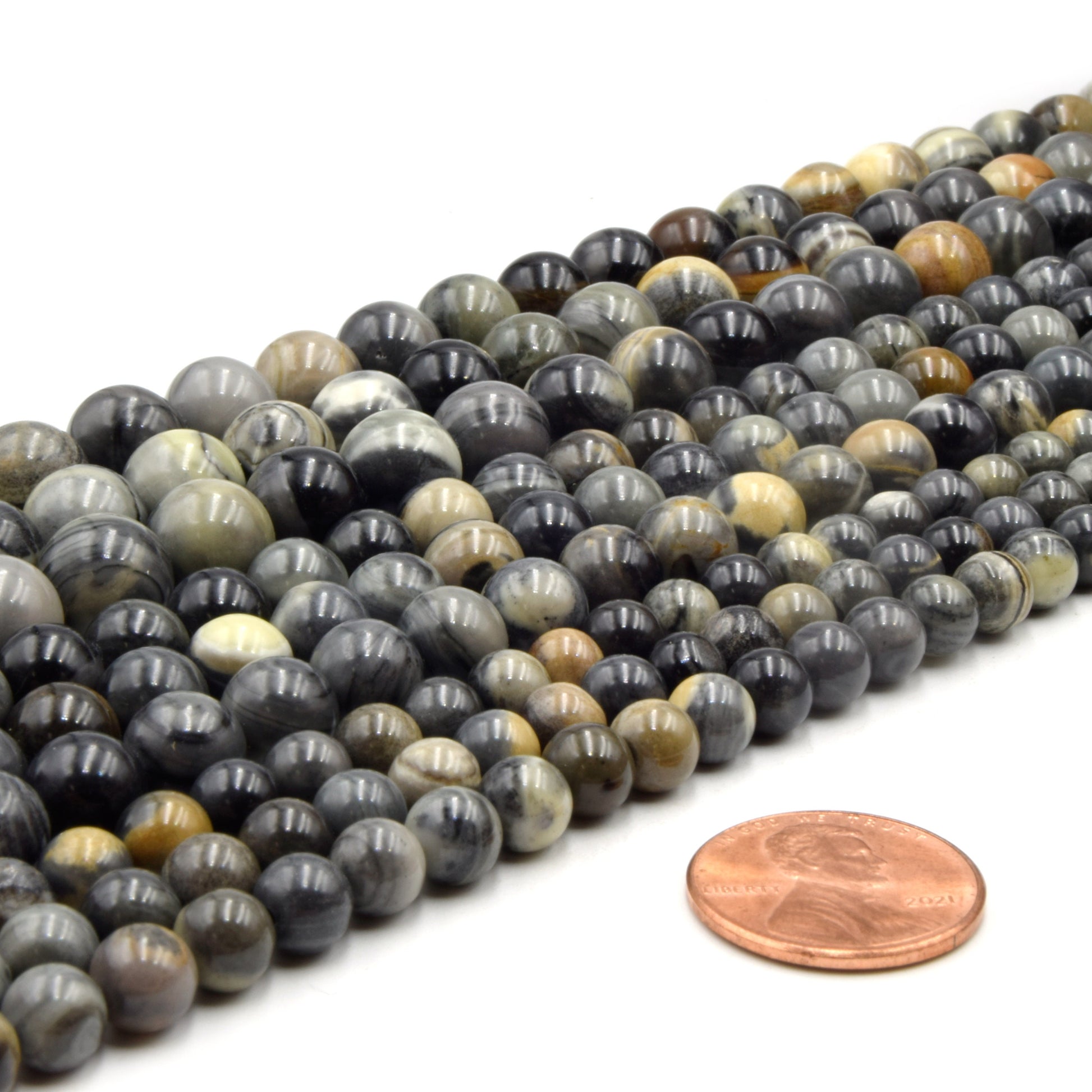 Australian Silver Leaf Jasper Beads | 6mm, 8mm, 10mm | Wholesale Beads