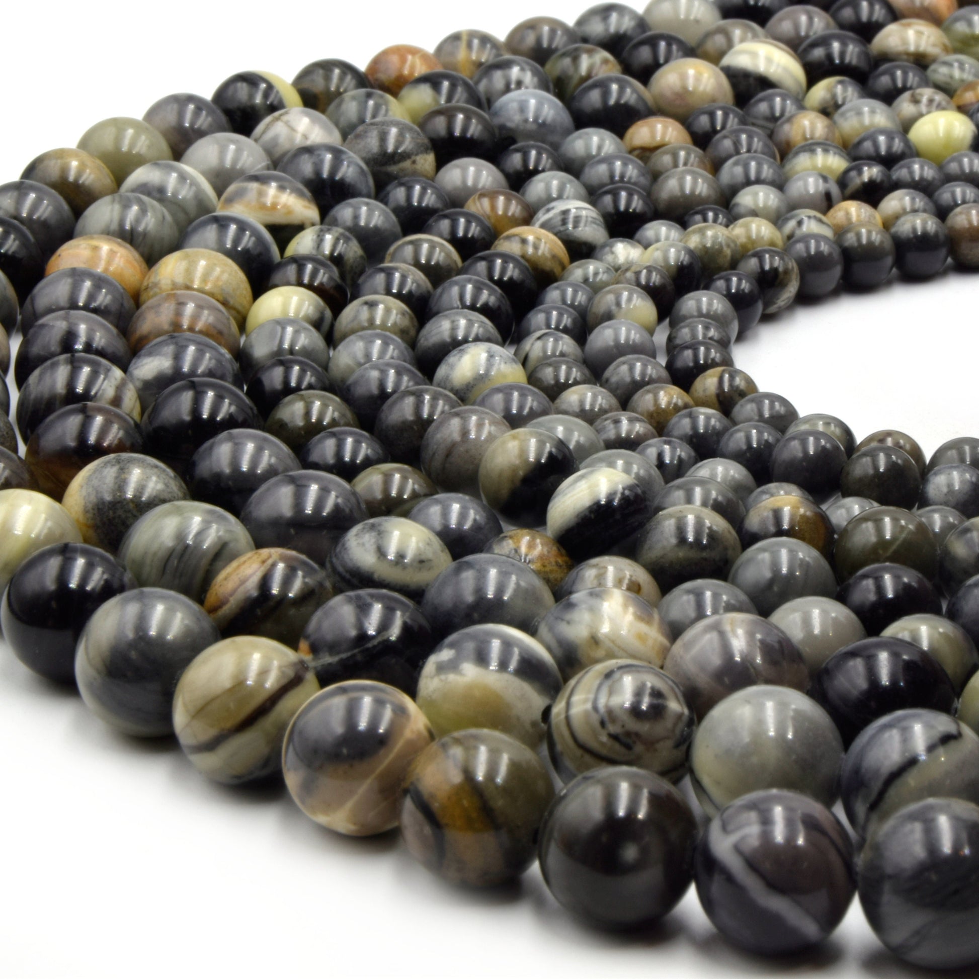 Australian Silver Leaf Jasper Beads | 6mm, 8mm, 10mm | Wholesale Beads
