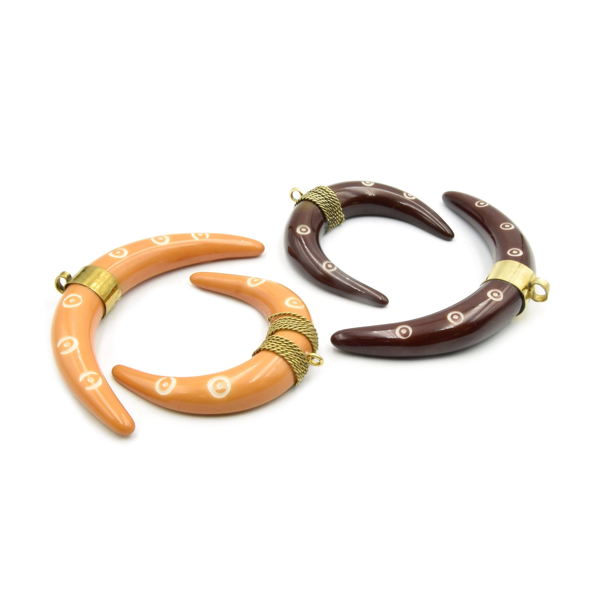 Spotted Crescent Pendant | Focal Pendant | Acrylic Pendant | Necklace Findings