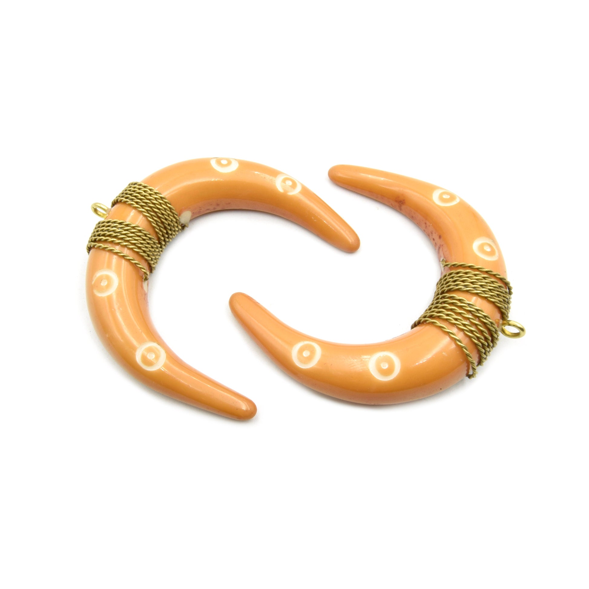 Spotted Crescent Pendant | Focal Pendant | Acrylic Pendant | Necklace Findings