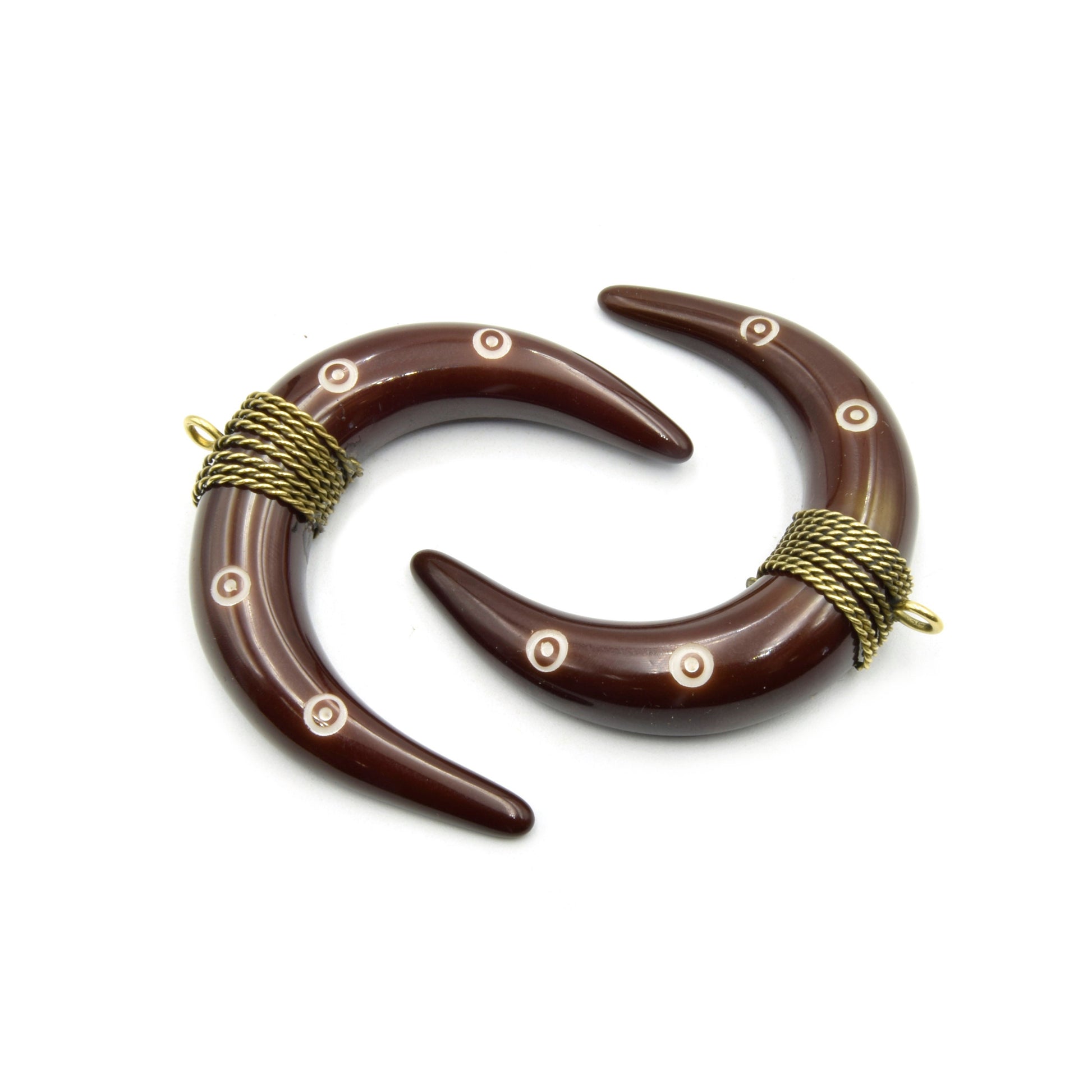 Spotted Crescent Pendant | Focal Pendant | Acrylic Pendant | Necklace Findings