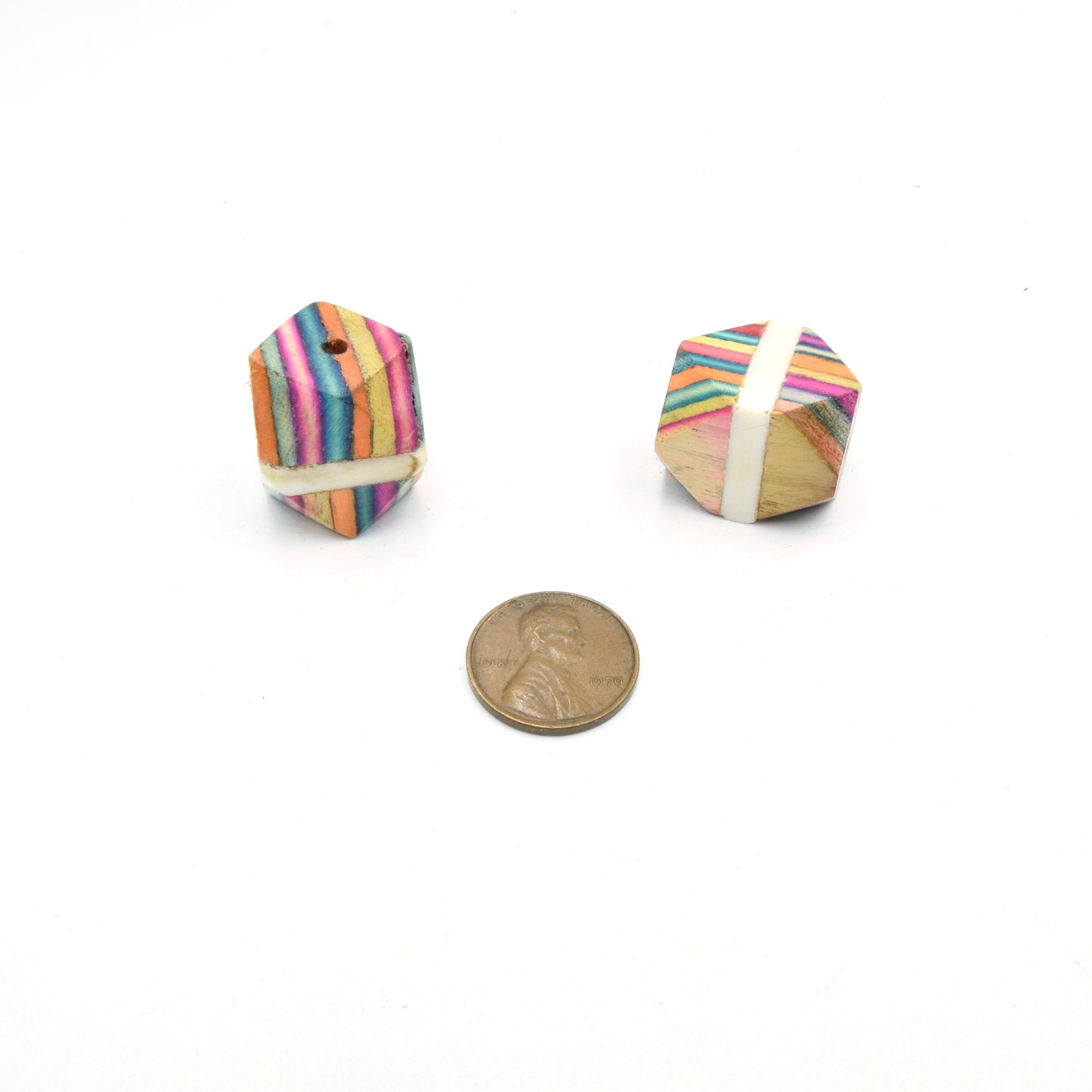 Wood Beads | Wooden Acrylic Focal Beads | Rainbow Beads | Neutral Beads | Mala Beads | Statement Beads