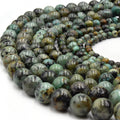 African Turquoise Beads | Smooth Round Gemstone Beads | 4mm, 6mm, 8mm, 10mm | Wholesale Beads