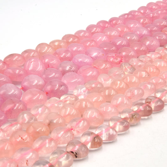 Rose Quartz Beads | Heart Shaped Beads | Pink Heart Beads | Valentines Jewelry Supplies | 8mm Beads | 10mm Beads