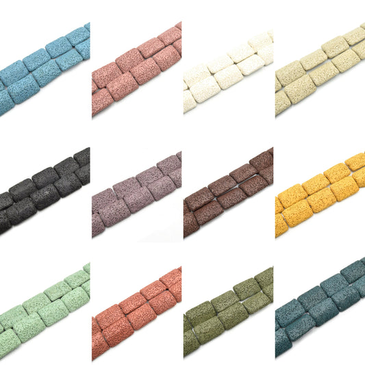 Lava Beads | Rectangle Shaped Beads | Essential Oil Diffuser Beads | Diffuser Jewelry