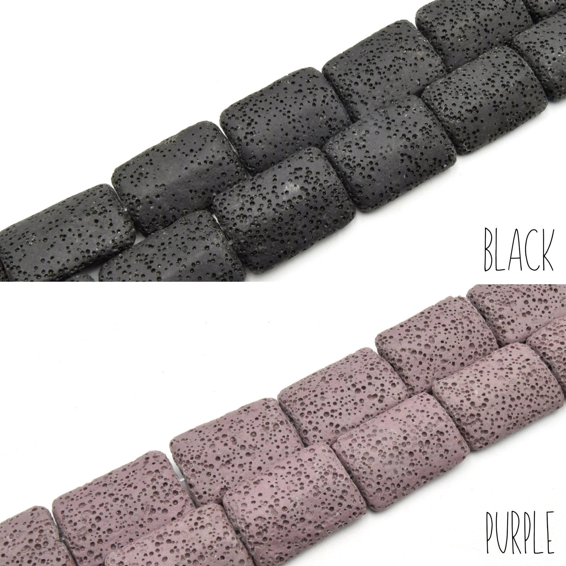 Lava Beads | Rectangle Shaped Beads | Essential Oil Diffuser Beads | Diffuser Jewelry