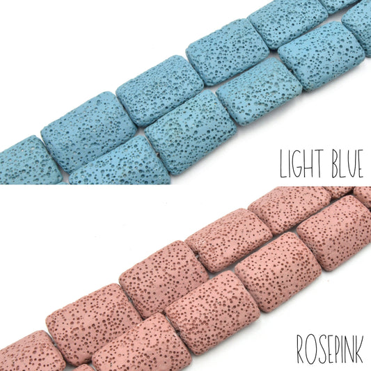 Lava Beads | Rectangle Shaped Beads | Essential Oil Diffuser Beads | Diffuser Jewelry