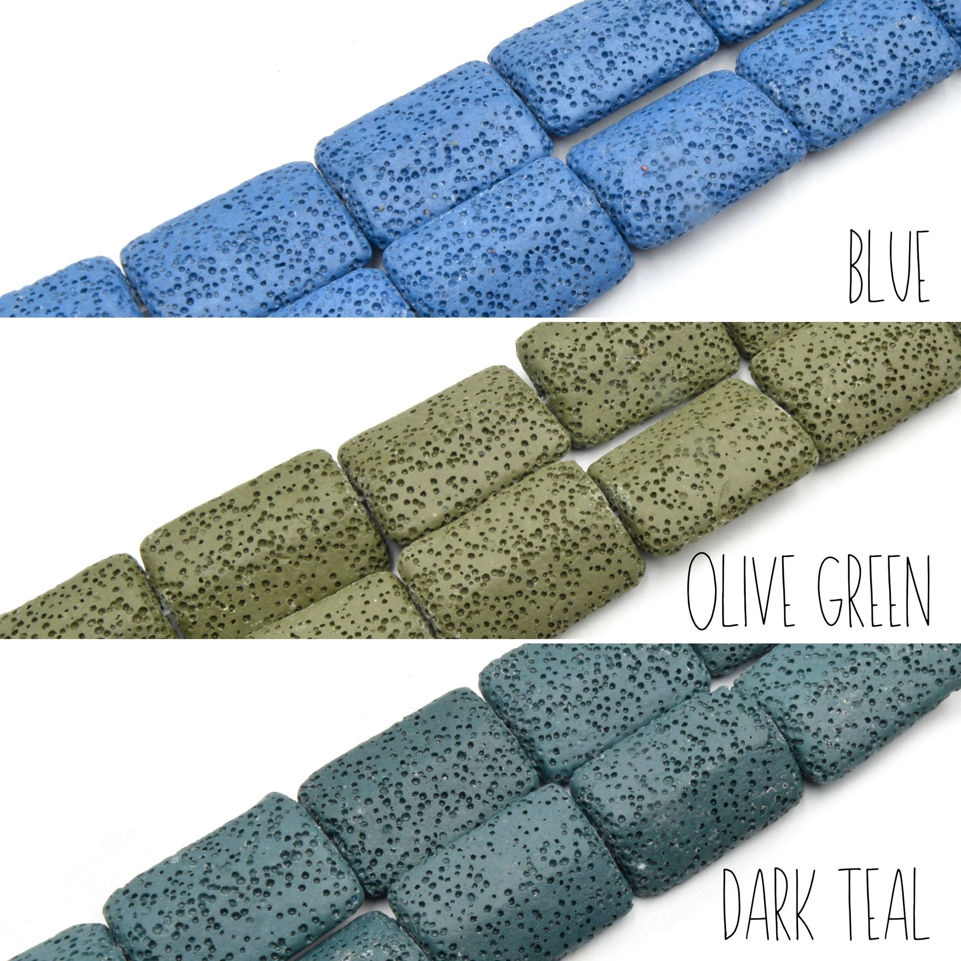 Lava Beads | Rectangle Shaped Beads | Essential Oil Diffuser Beads | Diffuser Jewelry