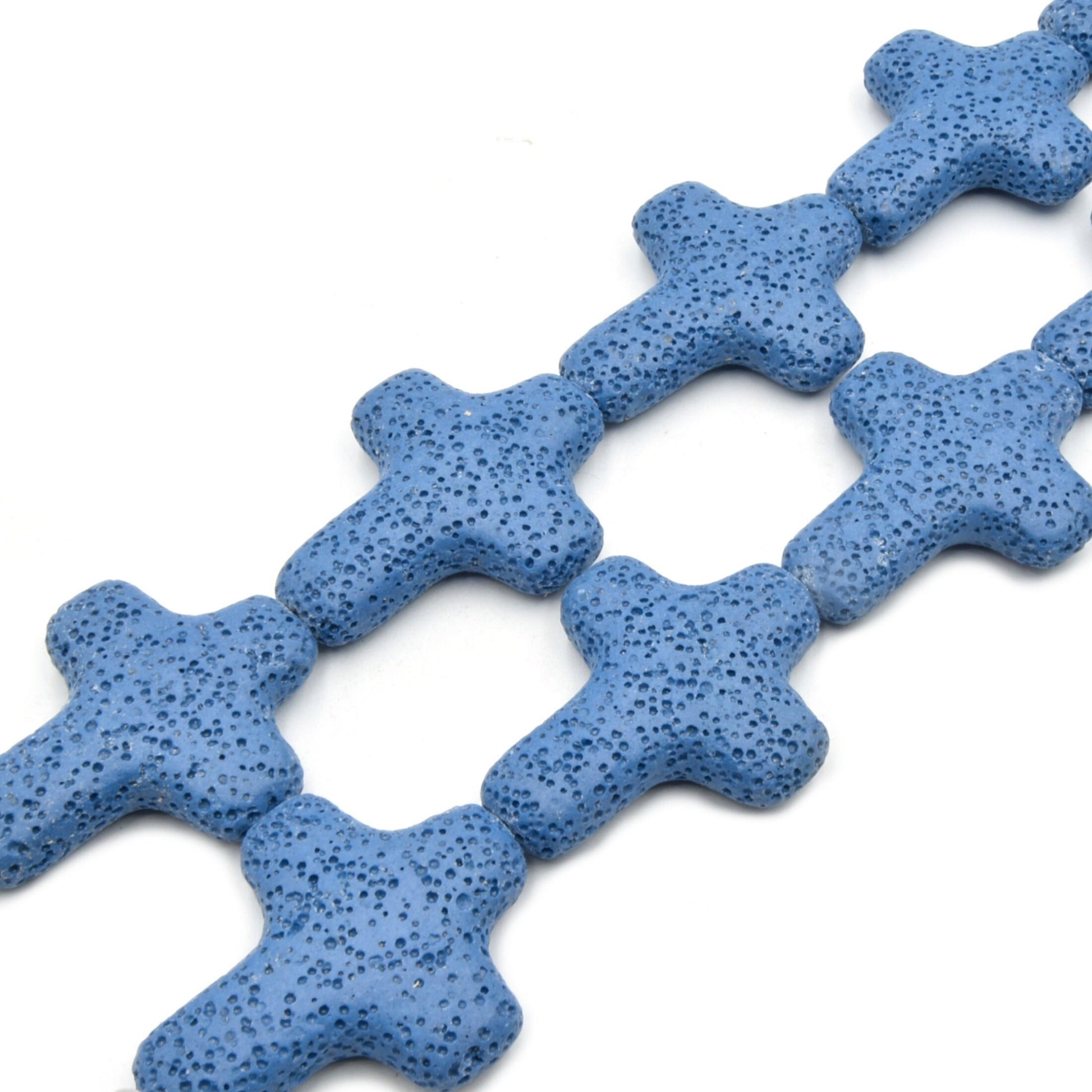 Lava Beads | Cross Shaped Beads | Essential Oil Diffuser Beads | Large Hole Beads