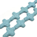 Lava Beads | Cross Shaped Beads | Essential Oil Diffuser Beads | Large Hole Beads