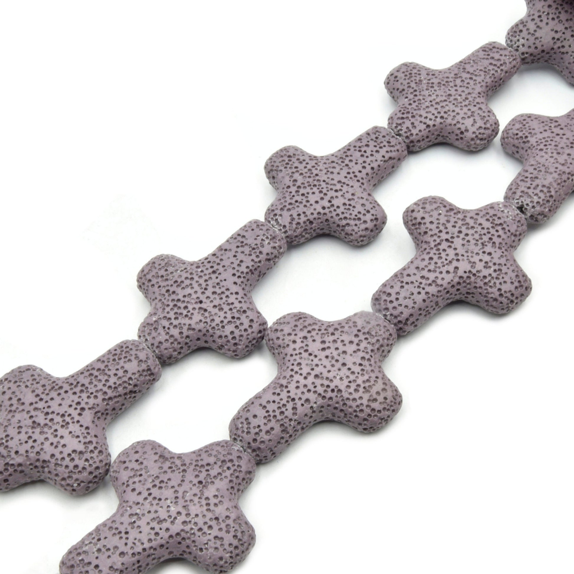 Lava Beads | Cross Shaped Beads | Essential Oil Diffuser Beads | Large Hole Beads
