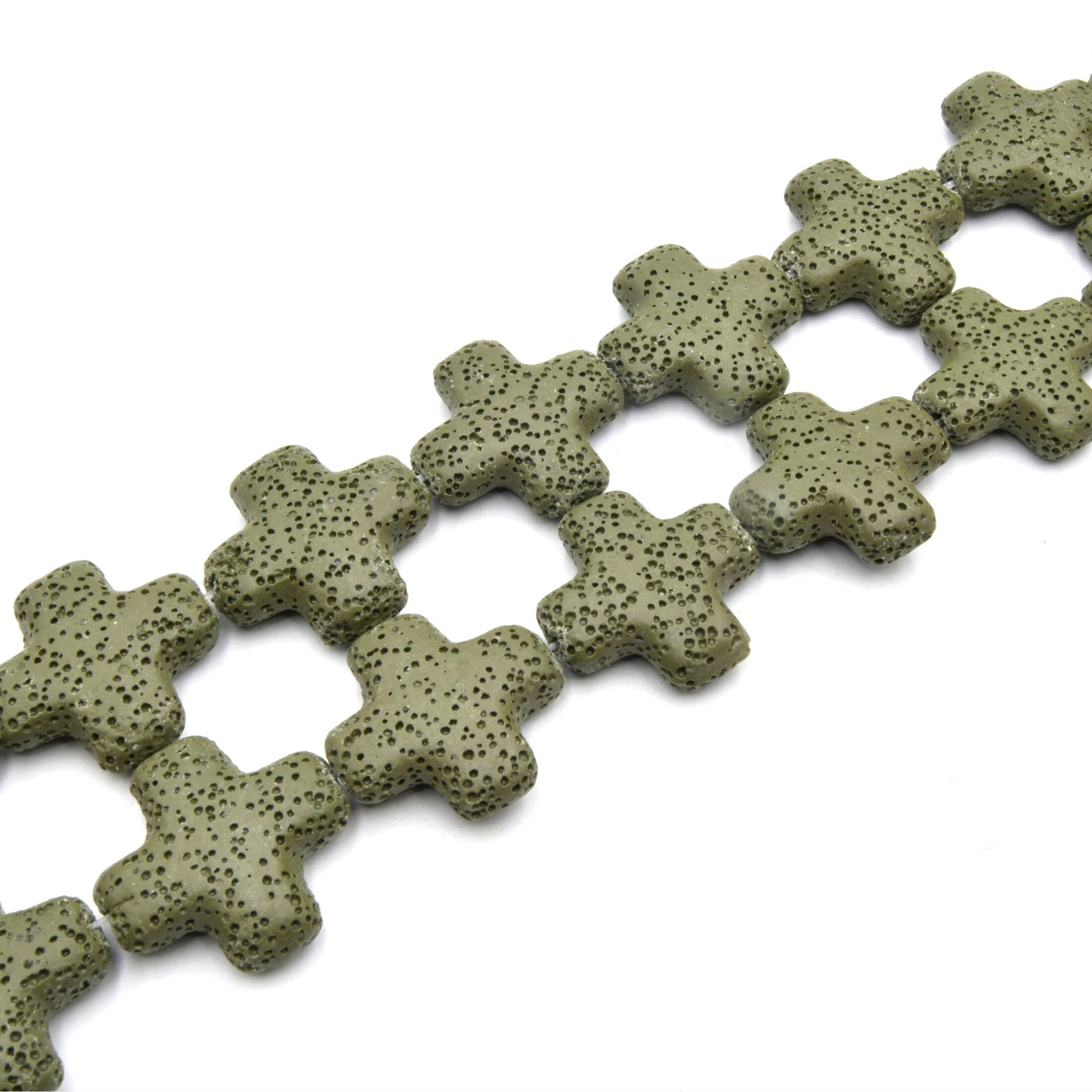 Lava Beads | Plus Cross Shaped Beads | Essential Oil Diffuser Beads 