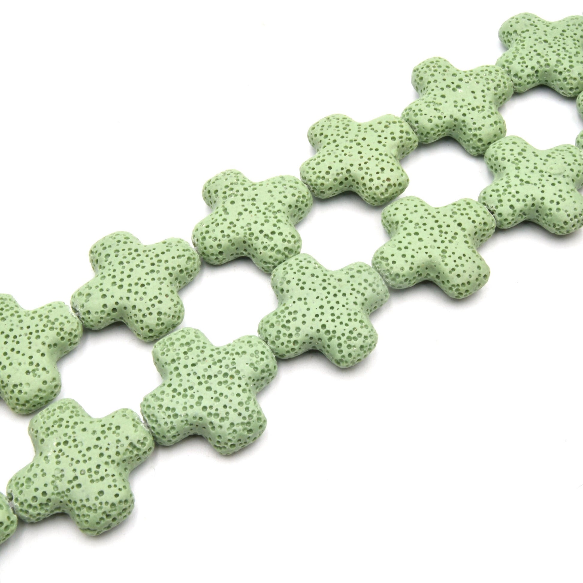 Lava Beads | Plus Cross Shaped Beads | Essential Oil Diffuser Beads 