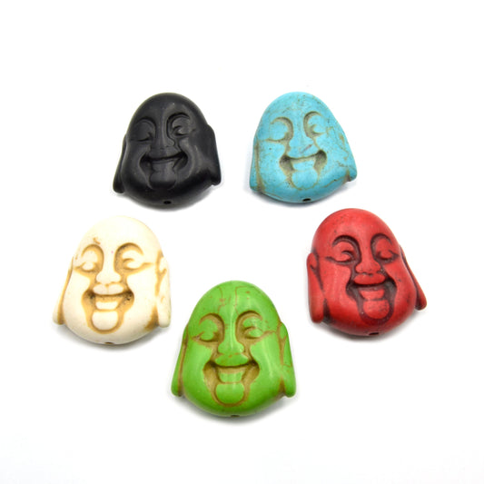 Buddha Beads | Howlite Beads | Pack of 6 | Buddha Head Shaped Beads