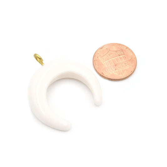 Crescent Pendant | Acrylic Colored Focal Pendant | Jewelry Components 