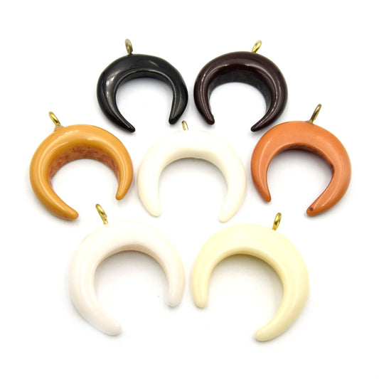Crescent Pendant | Acrylic Colored Focal Pendant | Jewelry Components 