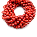Coral Beads | Dyed Red Sea Bamboo Coral Beads | 6mm, 8mm, 10mm, 11mm