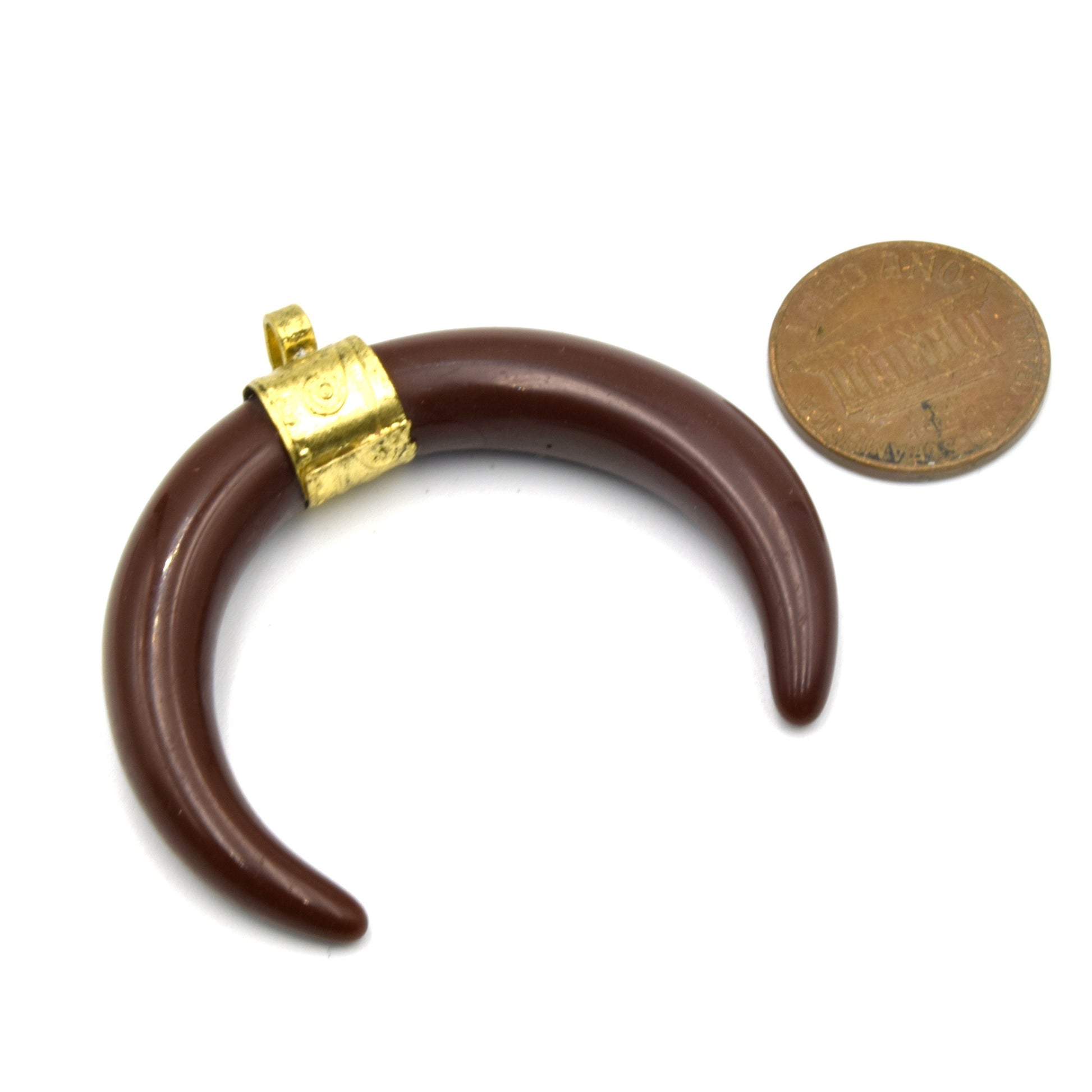 Crescent Pendant | Acrylic Colored Focal Pendant | Jewelry Components | Medium Floral Bail Crescent Charm