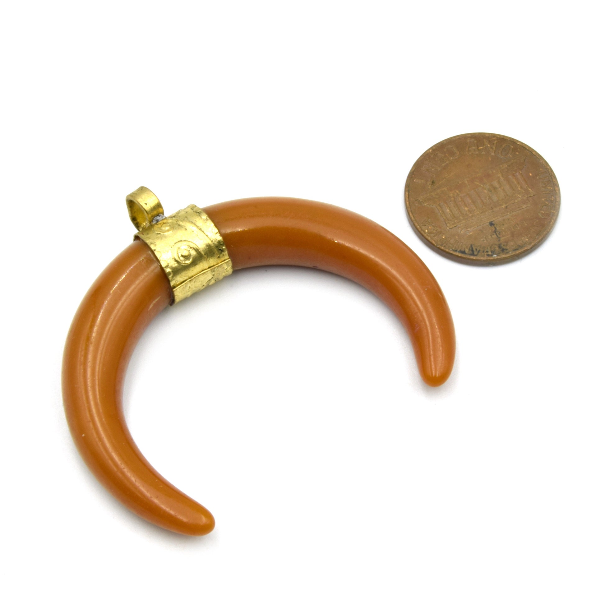 Crescent Pendant | Acrylic Colored Focal Pendant | Jewelry Components | Medium Floral Bail Crescent Charm