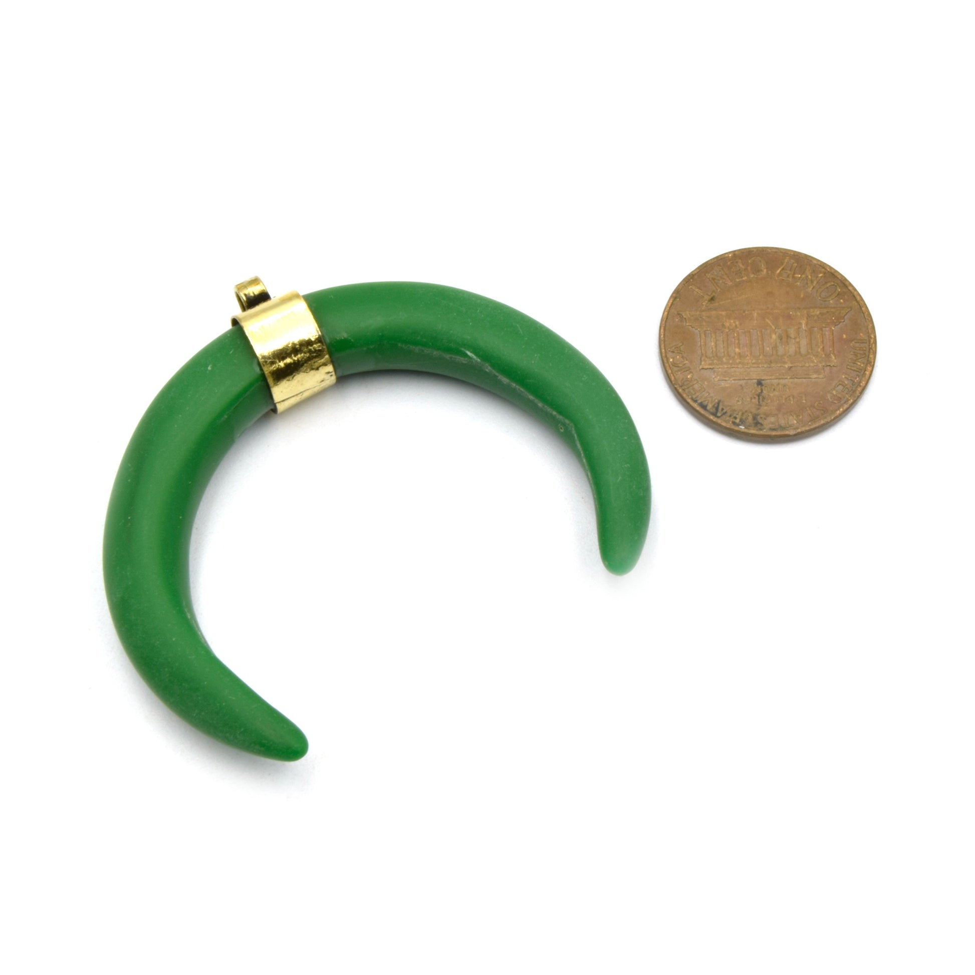Crescent Pendant | Acrylic Colored Matte Focal Pendant | Red Crescent, Green Crescent, Blue Crescent, Brown Crescent, Tan Crescent Charms
