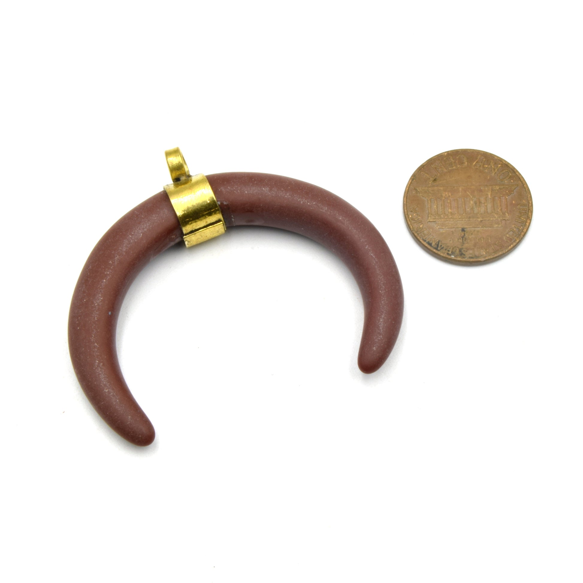 Crescent Pendant | Acrylic Colored Matte Focal Pendant | Red Crescent, Green Crescent, Blue Crescent, Brown Crescent, Tan Crescent Charms