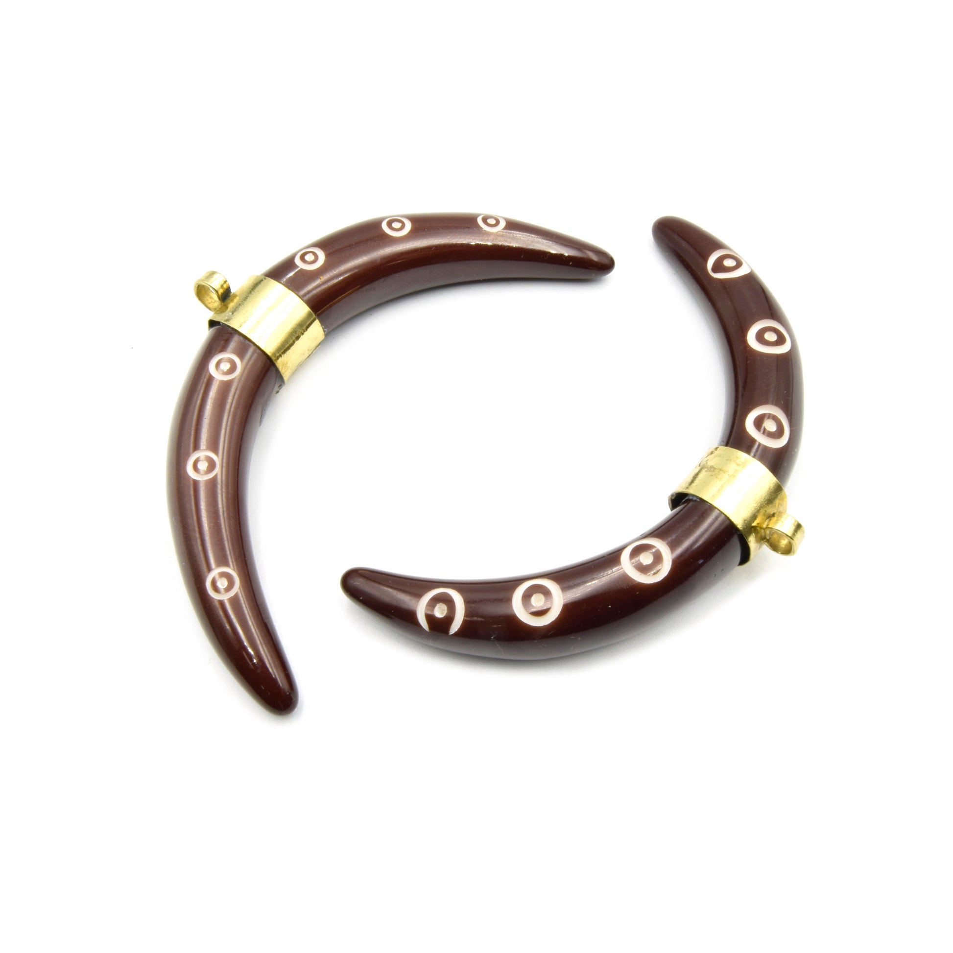 Spotted Crescent Pendant | Focal Pendant | Acrylic Pendant | Necklace Findings