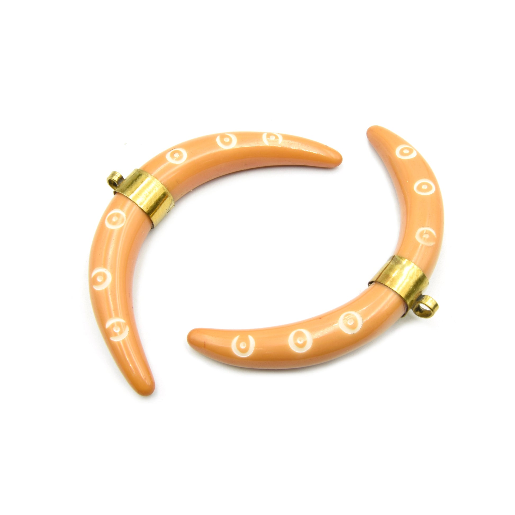 Spotted Crescent Pendant | Focal Pendant | Acrylic Pendant | Necklace Findings