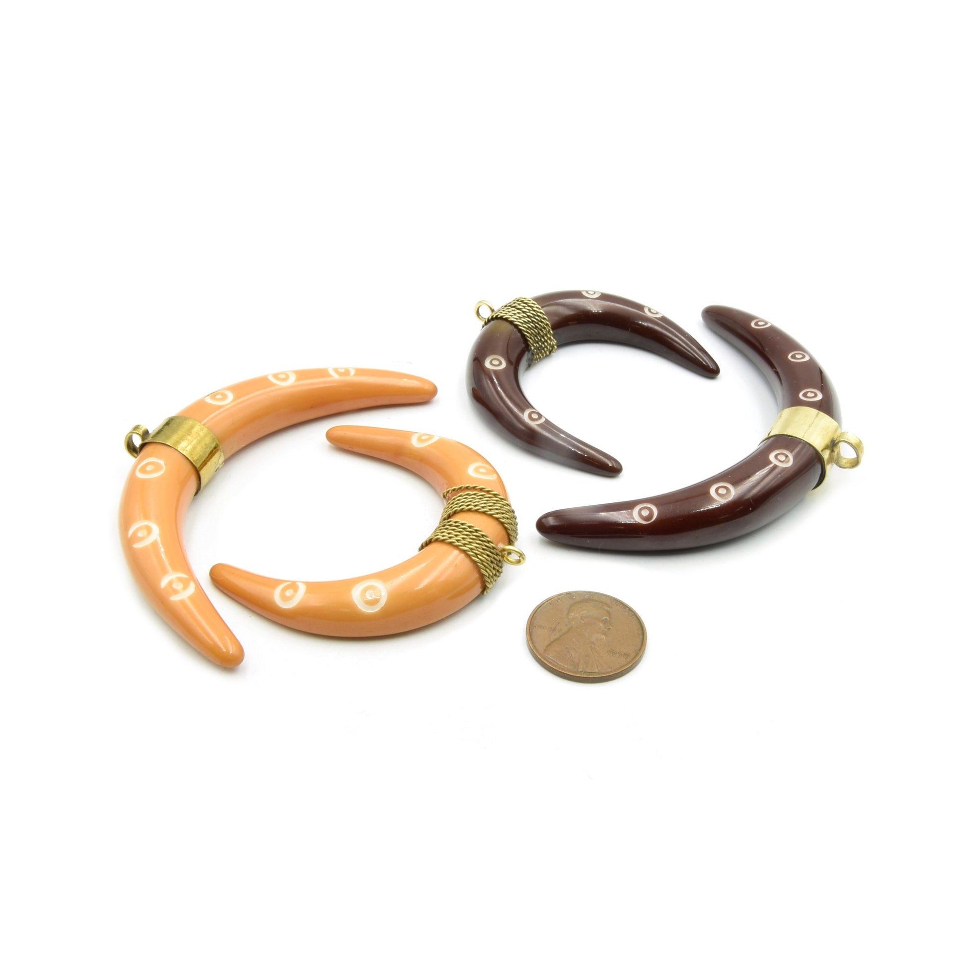 Spotted Crescent Pendant | Focal Pendant | Acrylic Pendant | Necklace Findings