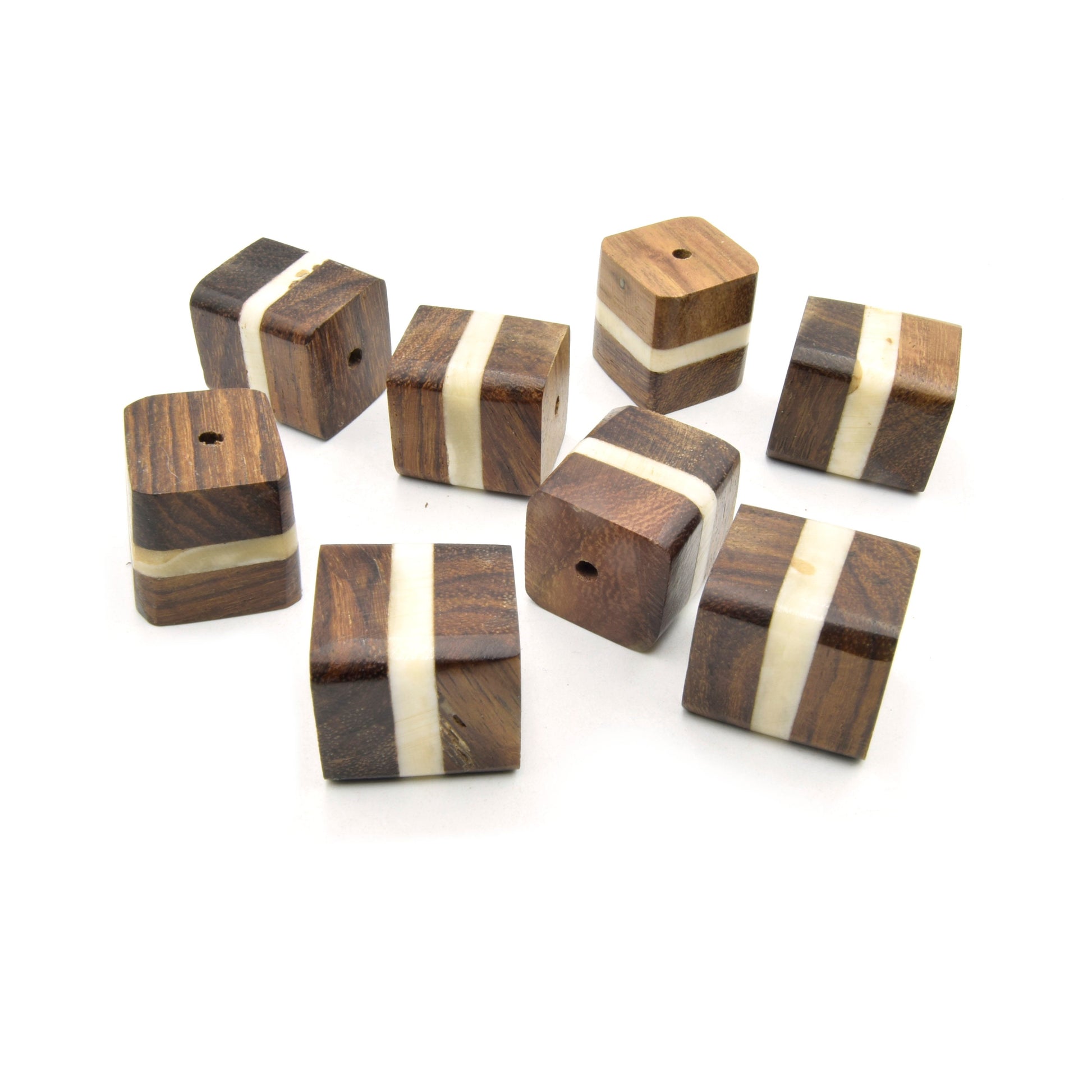 Wood Beads | Wooden Acrylic Focal Beads | Rainbow Beads | Neutral Beads | Mala Beads | Statement Beads