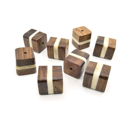 Wood Beads | Wooden Acrylic Focal Beads | Rainbow Beads | Neutral Beads | Mala Beads | Statement Beads