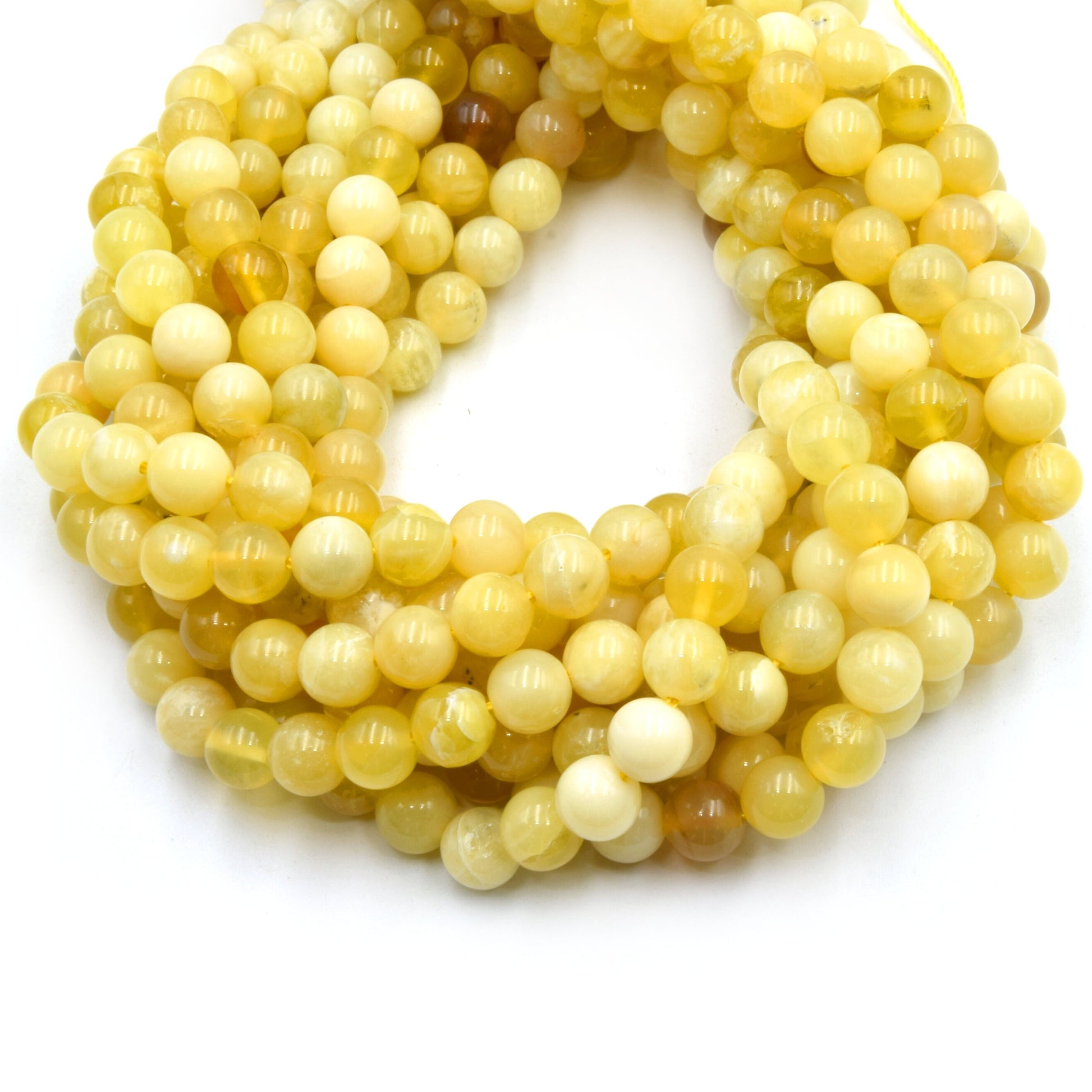 Yellow Opal Beads Smooth Round Gemstone Beads 4mm 6mm 8mm 10mm