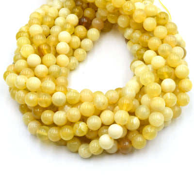 Yellow Opal Beads | Smooth Round Gemstone Beads | 4mm 6mm 8mm 10mm