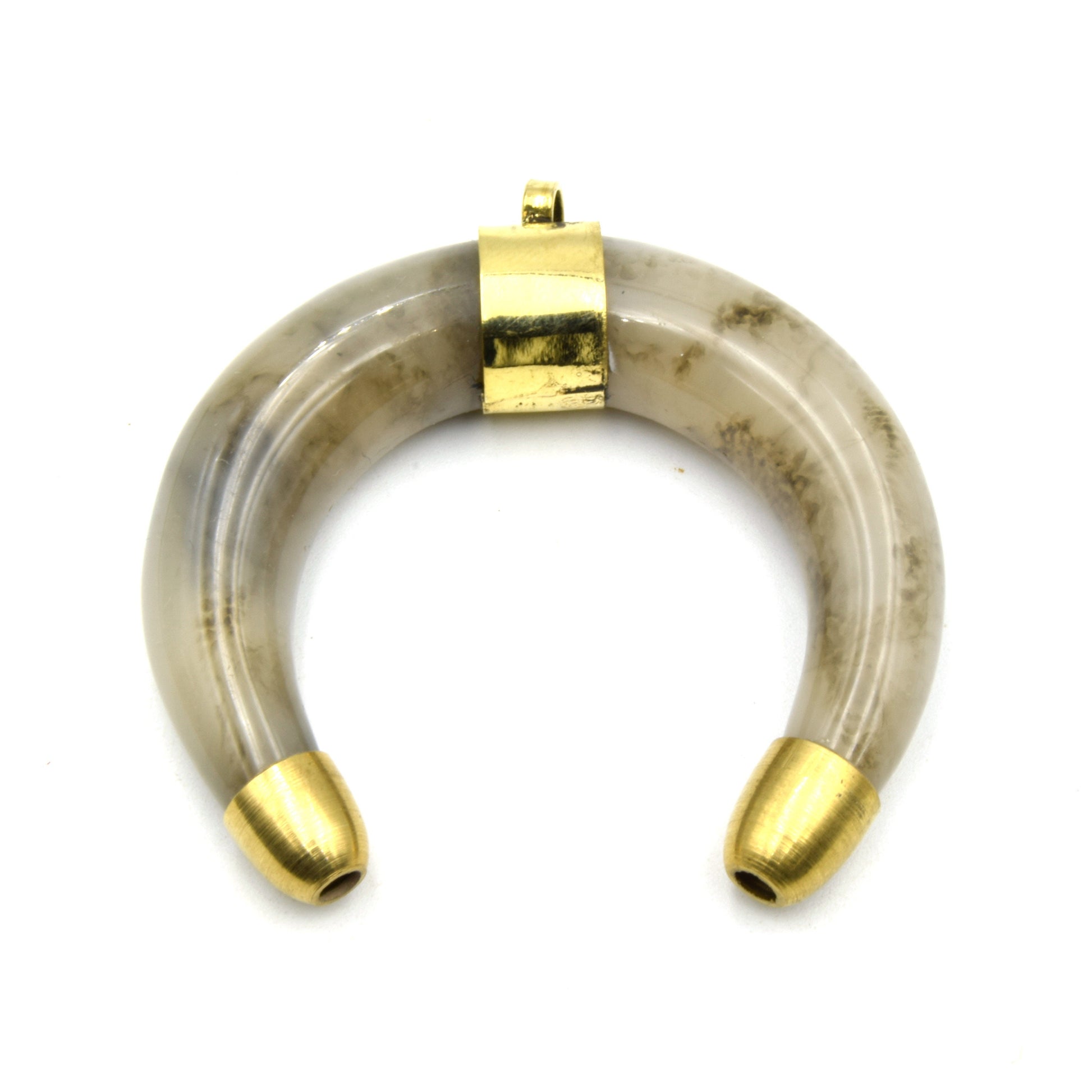 Crescent Pendant | Acrylic Colored Focal Pendant | White Crescent Brown Crescent Peach Crescent Black Crescent