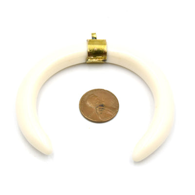 Crescent Pendant | Acrylic Focal Pendant | 3 inch Crescent | White Crescent, Black Crescent | Necklace Pendant