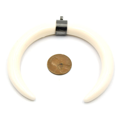 Crescent Pendant | Acrylic Focal Pendant | 3 inch Crescent | White Crescent, Black Crescent | Necklace Pendant