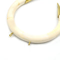 Bone Pendant | Crescent Pendant With Two Gold Rings | White Crescent, Brown Crescent | Necklace Pendant | Ox Bone Focal Pendant