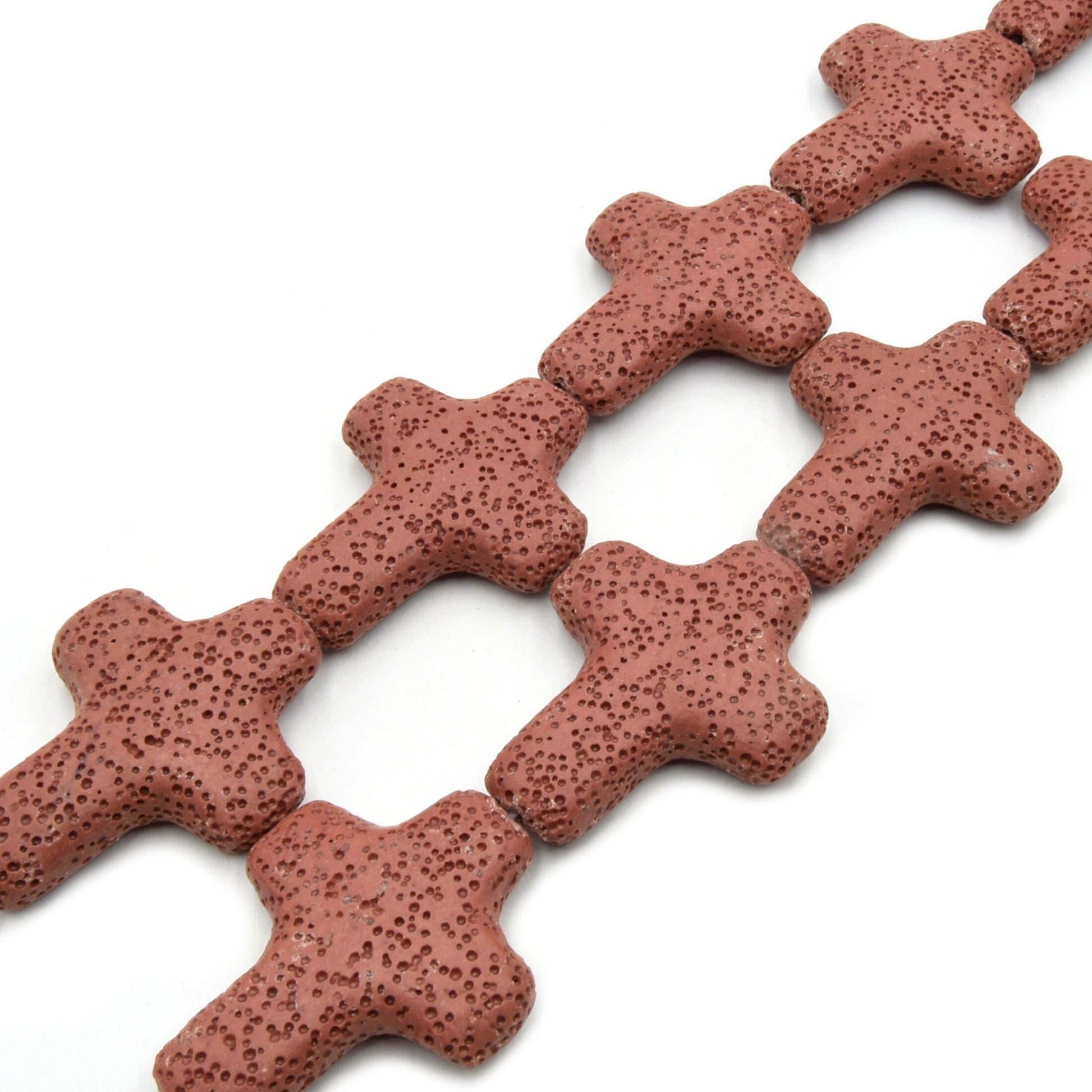 Lava Beads | Cross Shaped Beads | Essential Oil Diffuser Beads | Large Hole Beads