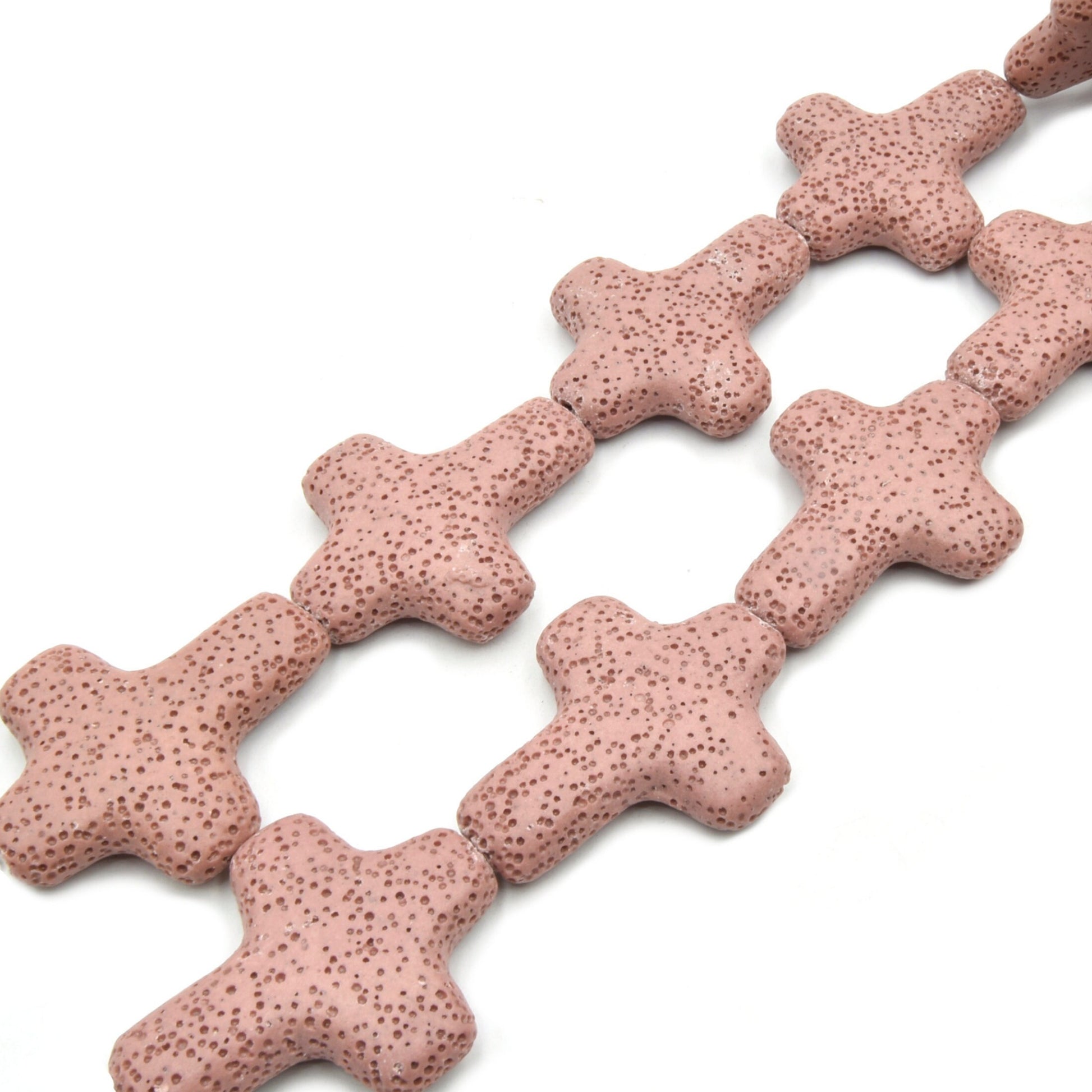 Lava Beads | Cross Shaped Beads | Essential Oil Diffuser Beads | Large Hole Beads