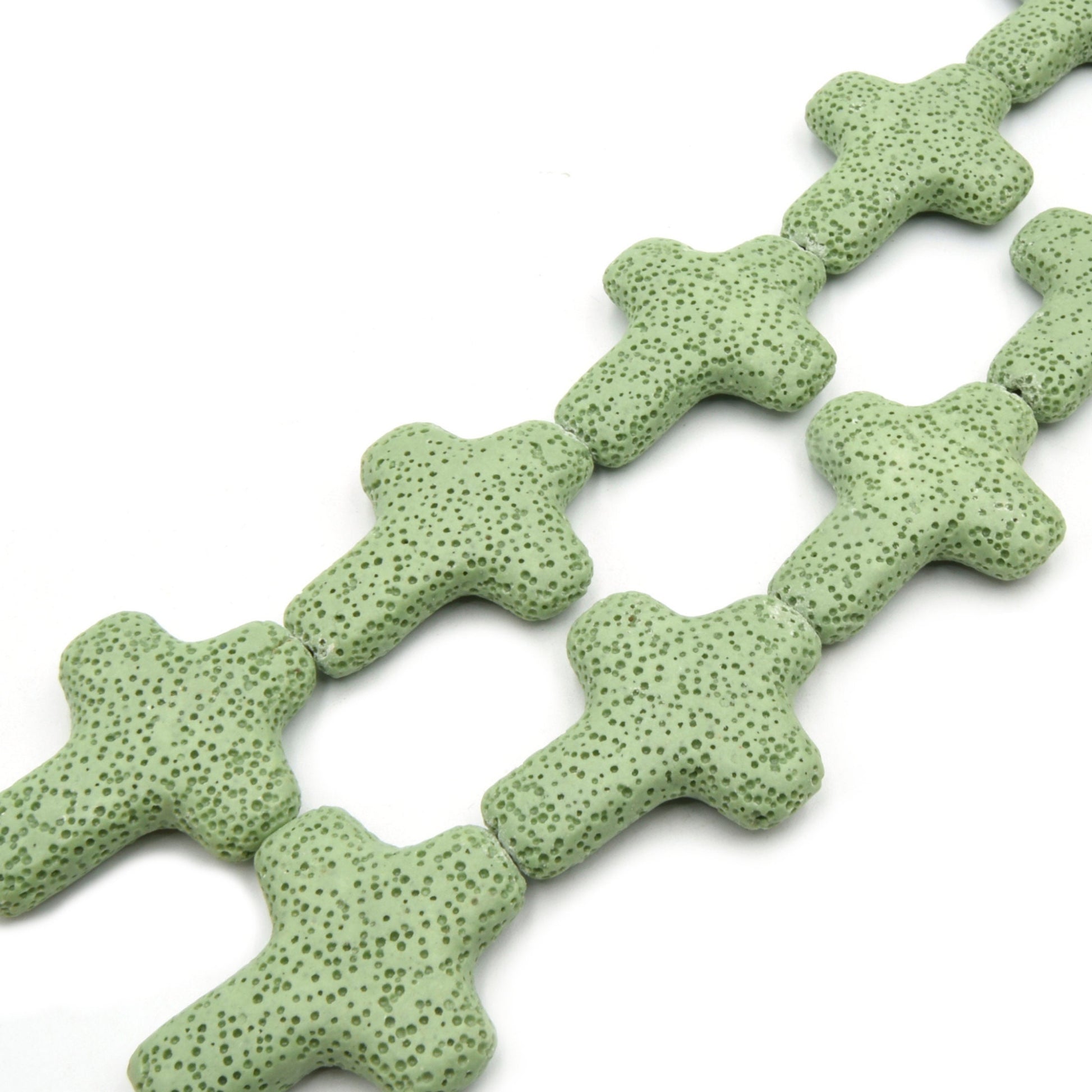 Lava Beads | Cross Shaped Beads | Essential Oil Diffuser Beads | Large Hole Beads