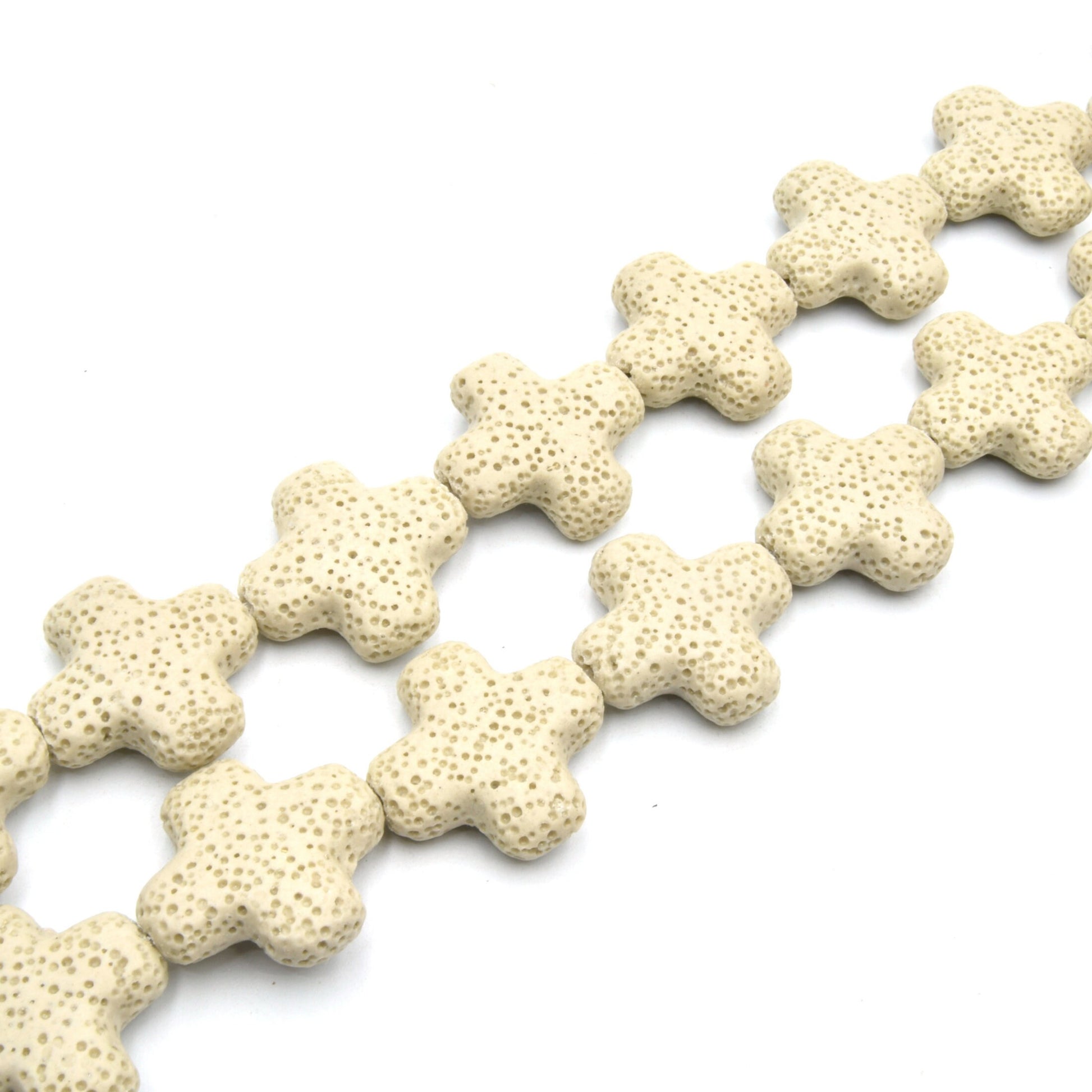 Lava Beads | Plus Cross Shaped Beads | Essential Oil Diffuser Beads 