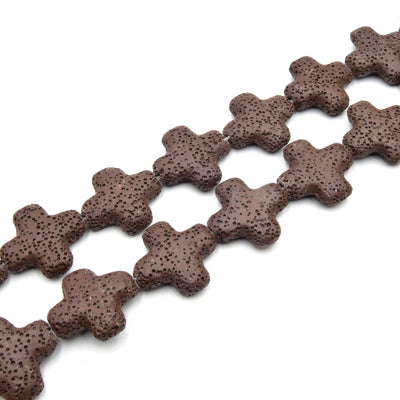 Lava Beads | Plus Cross Shaped Beads | Essential Oil Diffuser Beads 