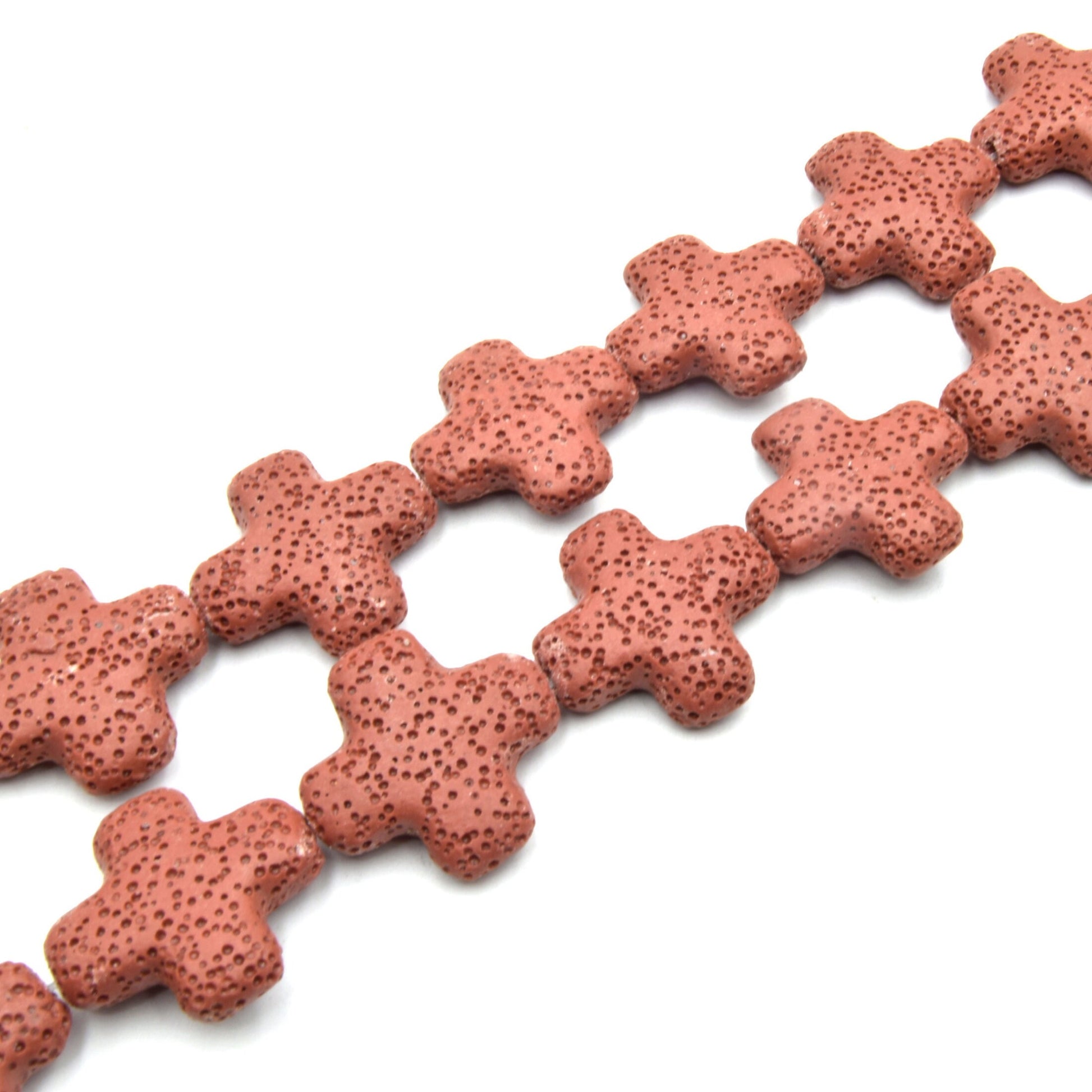 Lava Beads | Plus Cross Shaped Beads | Essential Oil Diffuser Beads 
