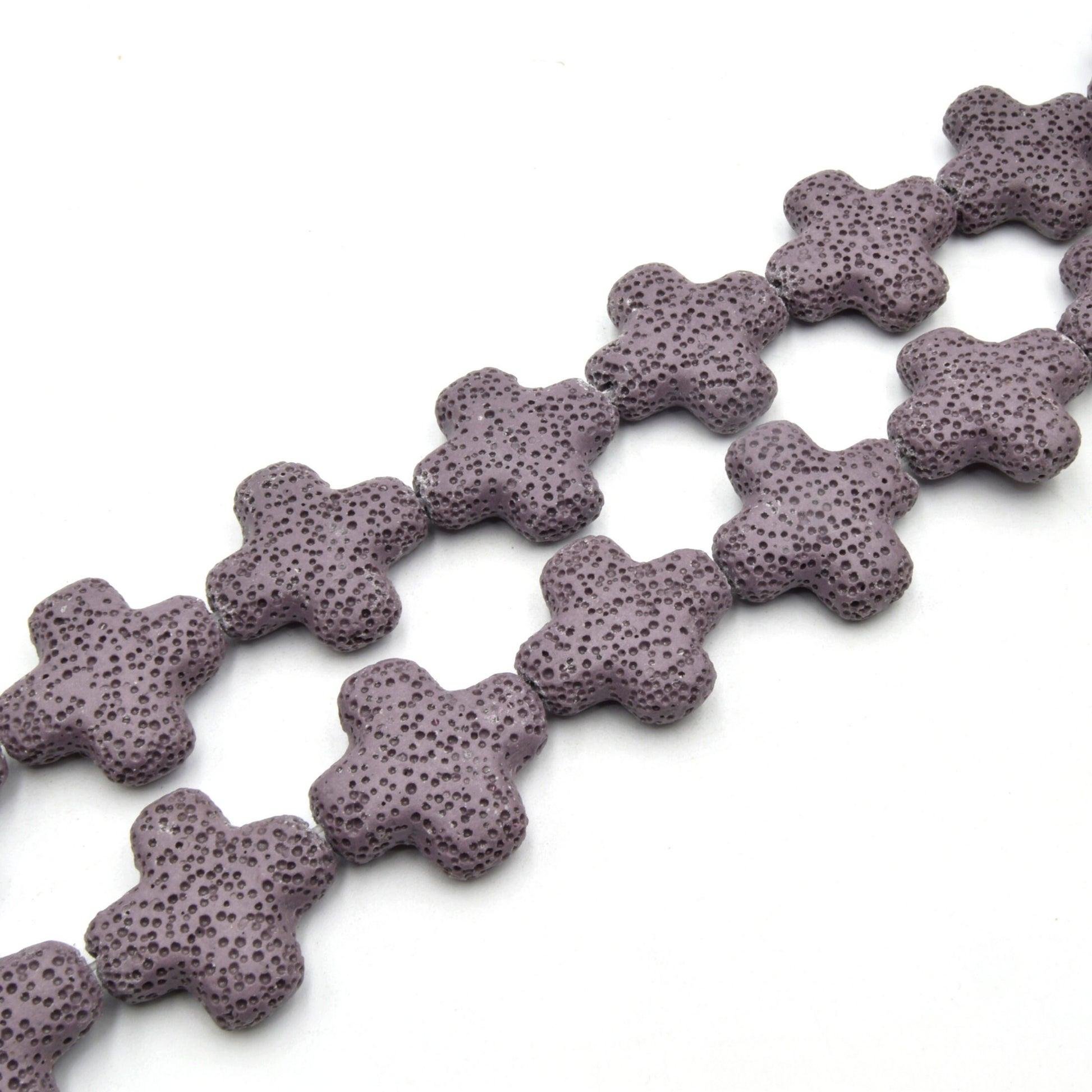 Lava Beads | Plus Cross Shaped Beads | Essential Oil Diffuser Beads 