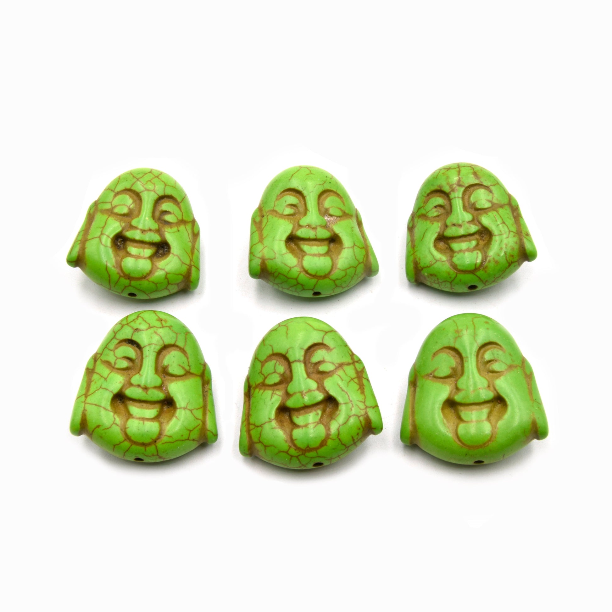 Buddha Beads | Howlite Beads | Pack of 6 | Buddha Head Shaped Beads