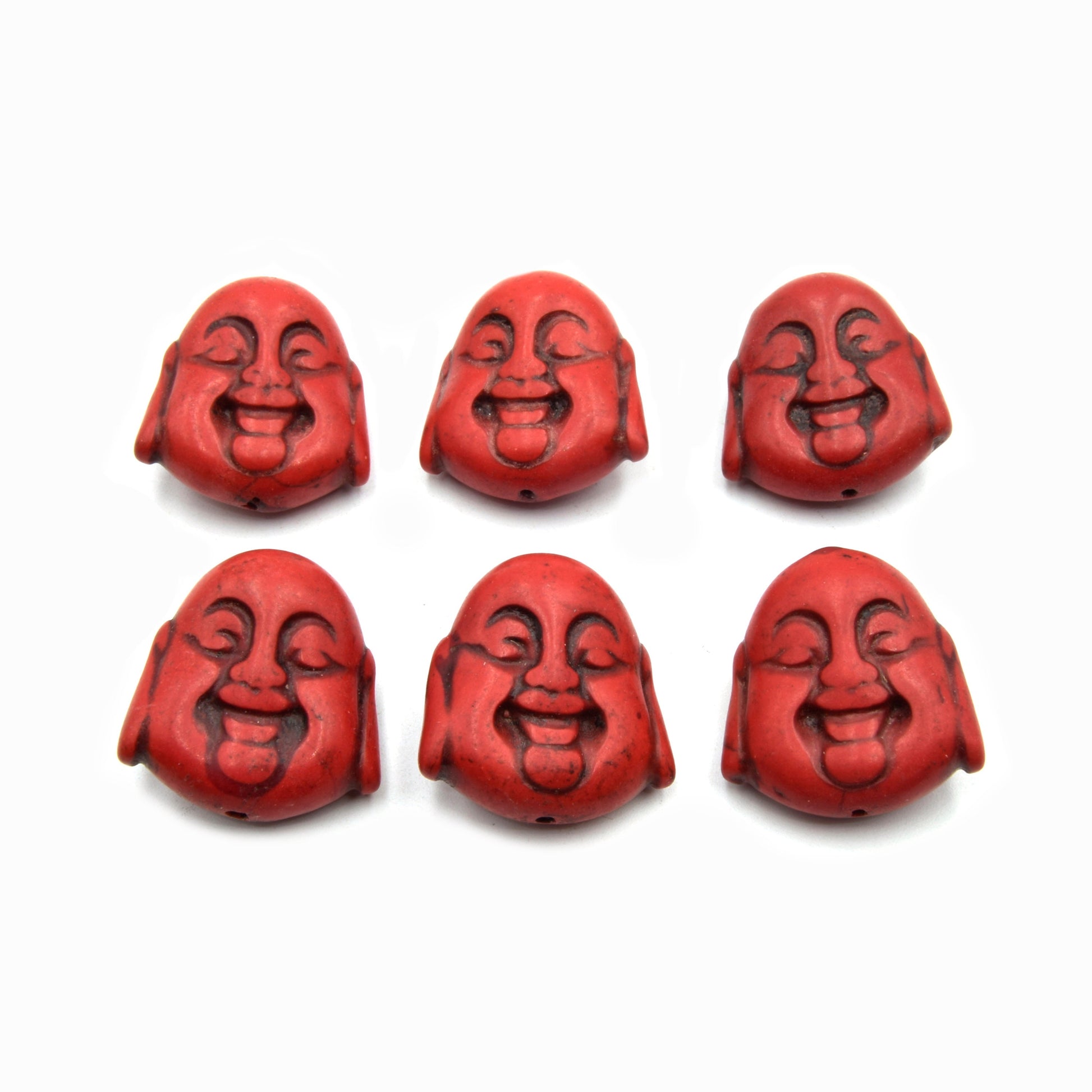 Buddha Beads | Howlite Beads | Pack of 6 | Buddha Head Shaped Beads