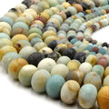 Matte Amazonite Beads | Amazonite Rondelle Beads | Mixed Amazonite Beads