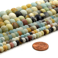 Matte Amazonite Beads | Amazonite Rondelle Beads | Mixed Amazonite Beads