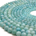 Blue Amazonite Beads | Faceted Round Natural Gemstone Beads | 6mm, 8mm, 10mm